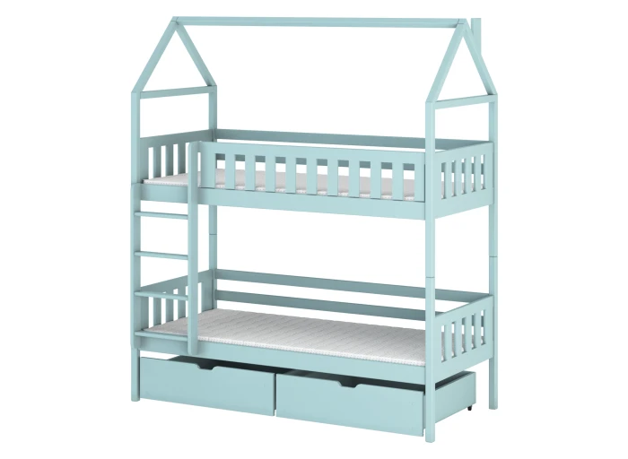 GAJA 80x170 niebieskie łóżko piętrowe Lano Meble