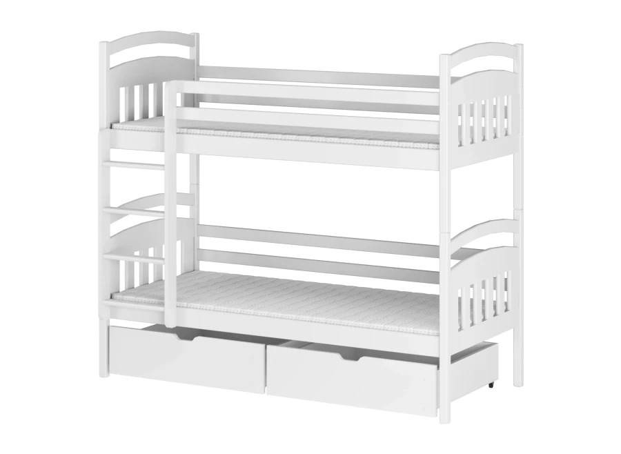 GABI 90x200 białe łóżko piętrowe Lano Meble
