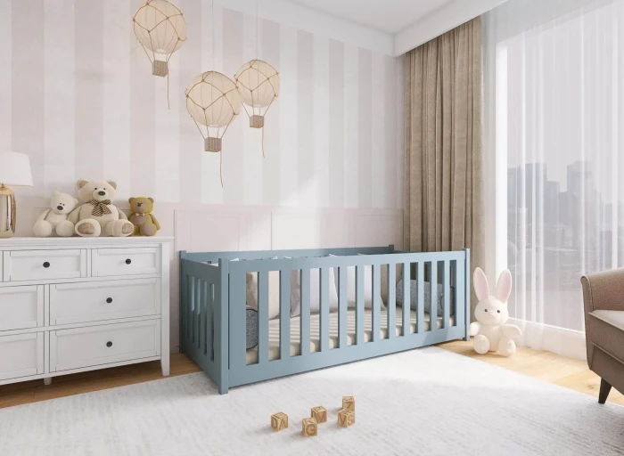 Aranżacja pokoju dziecięcego z łóżkiem CONCEPT 80x180 popiel łóżko dziecięce kojec Lano Meble
