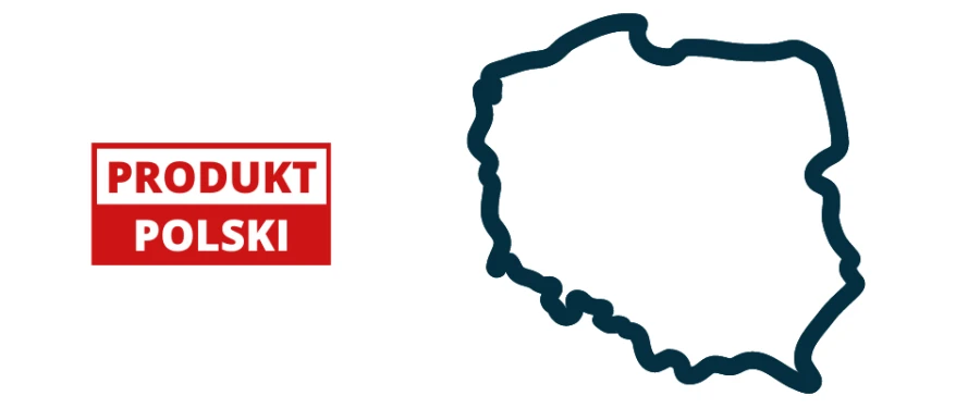 Informacja o polskim pochodzeniu produktu, logo Produkt Polski.