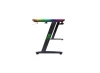 Czarne biurko gamingowe Z-line z podświetleniem krawędziowym RGB i logo.