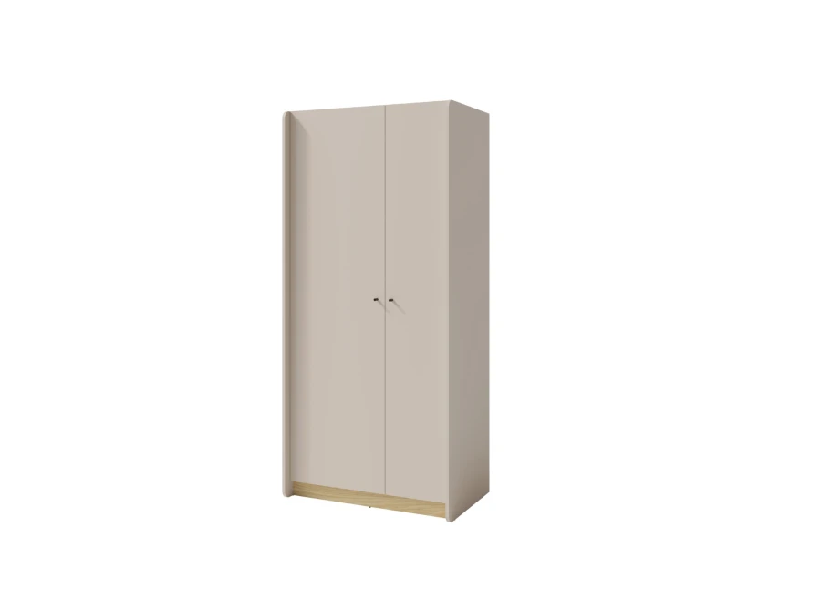 Jasna dwudrzwiowa szafa o minimalistycznym designie do pokoju dziecka