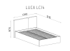 Schemat techniczny ramy łóżka Luca LC14 z wymiarami.