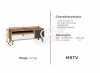 Specyfikacja techniczna szafki pod telewizor MRTV, szerokość 120 cm, waga 27 kg.