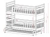 Konstrukcja łóżka piętrowego z barierkami ochronnymi, wymiary.