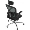 Widok od tyłu na ergonomiczny fotel biurowy z podparciem lędźwi.